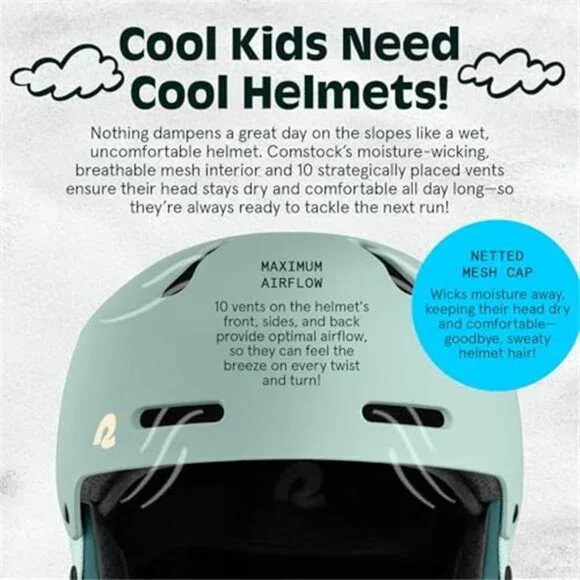 Kids Ski Helmet Snowboard Helmet Adjustable Winter Sports Gear with Goggle Clip